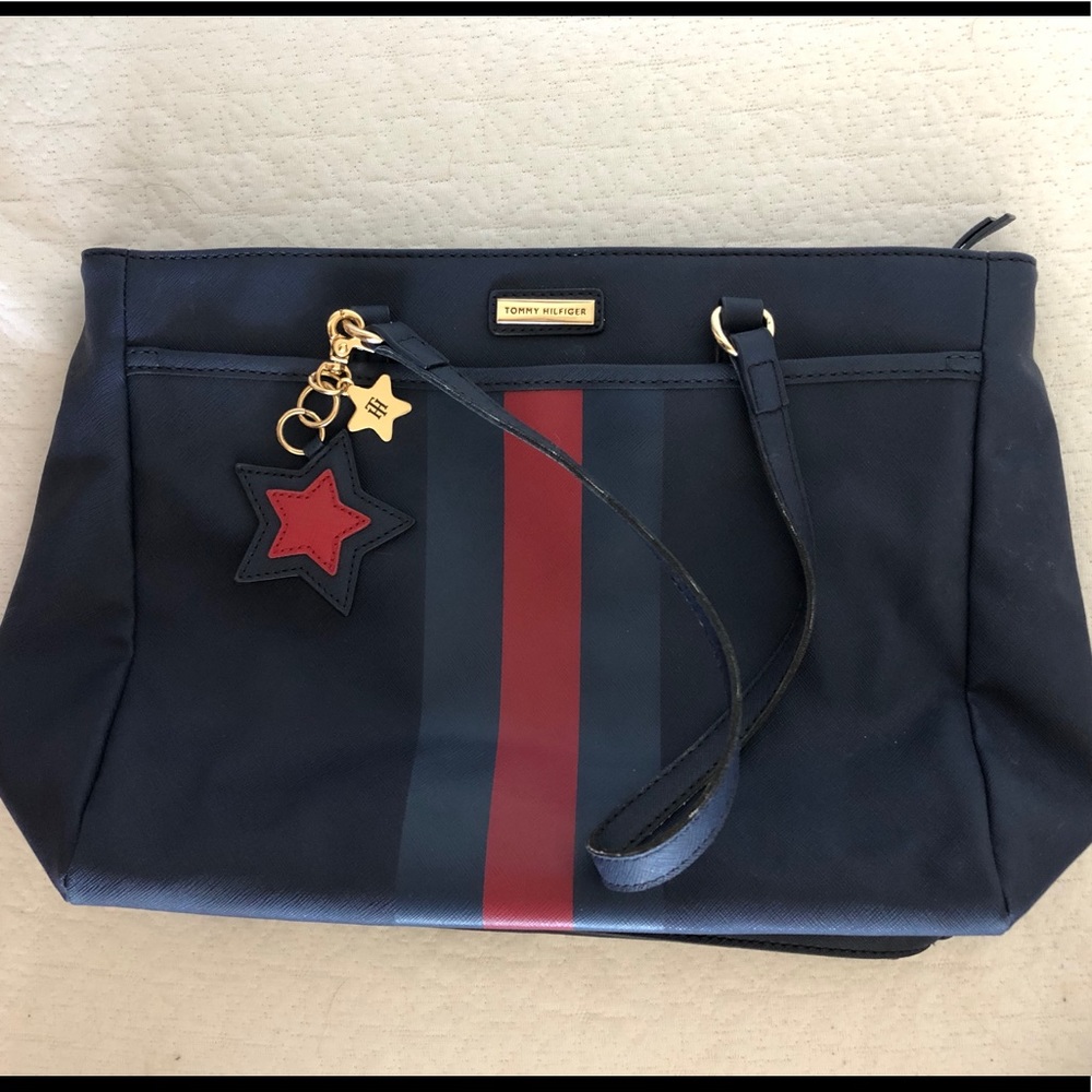 Tommy Hilfiger Red Blue Striped Purse